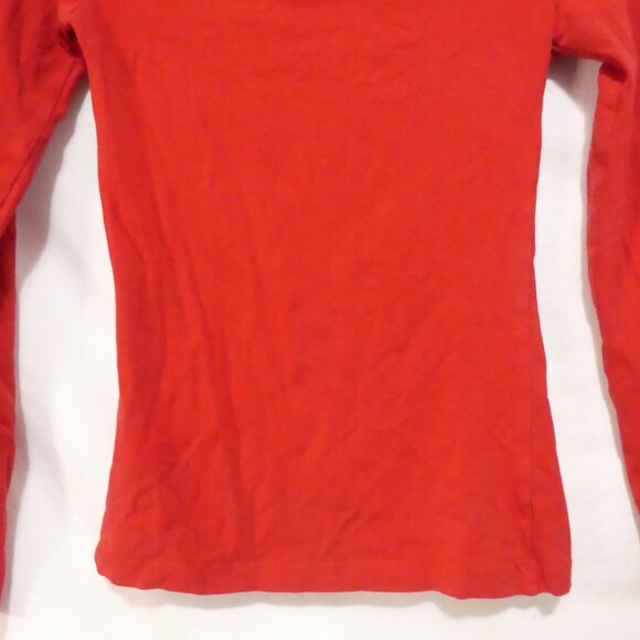 H&M | size 4 | Red Long Sleeve Scoop Neck Tee / T-Shirt - Picture 13 of 16